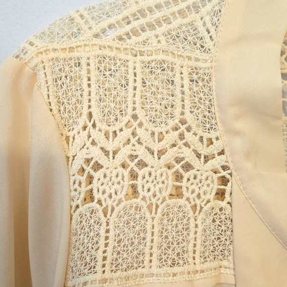 ADIVA, Blouse, Top, Shirt, Lg, Elegant, Cream, Ivory, Lace, Button cuffs, Pleats - Picture 4 of 13